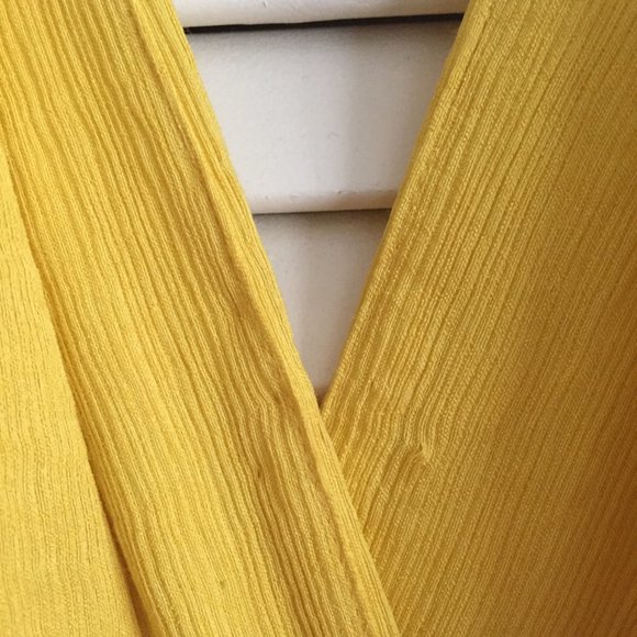 Yellow Ruffle Side Slit Dress - Picture 6 of 6